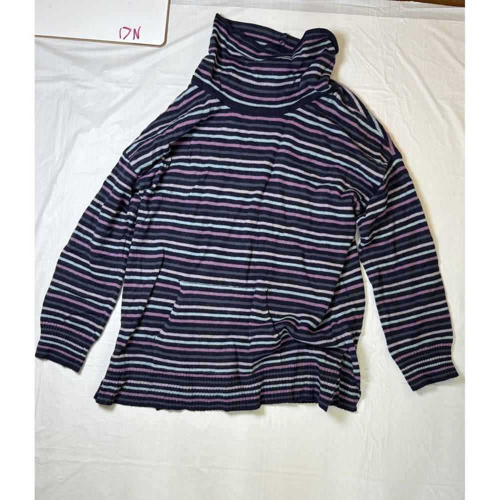 Womens Westbound multicolor long sleeve pullover turtleneck sweater, size Large